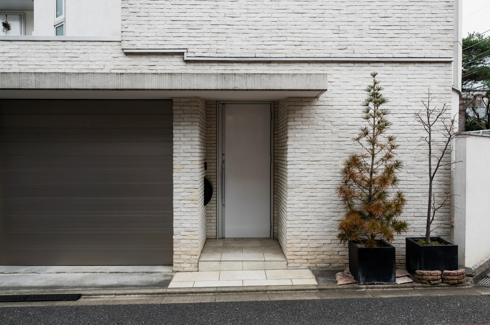 japanese culture house entrance plant
